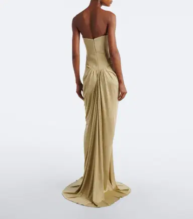 The New Arrivals Ilkyaz Ozel Draped gathered corset gown | Thumbnail 4