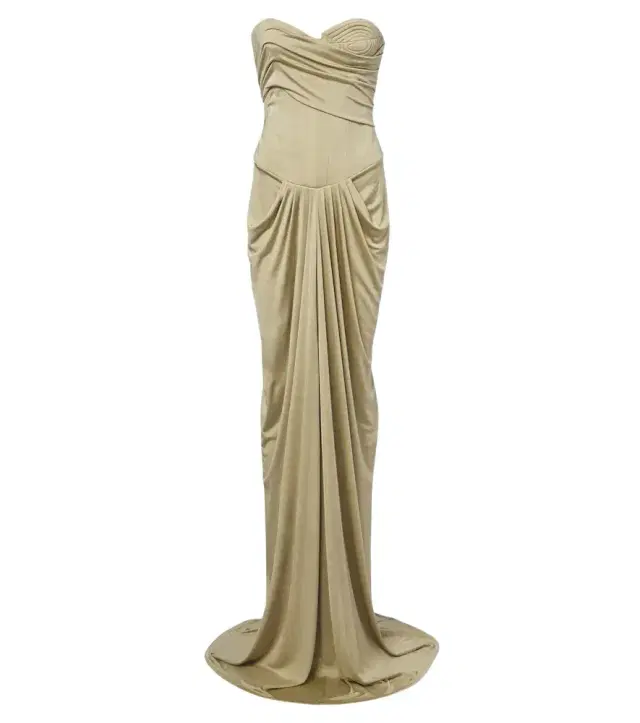 The New Arrivals Ilkyaz Ozel Draped gathered corset gown