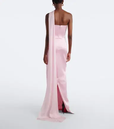 The New Arrivals Ilkyaz Ozel Julietta scarf-detail satin gown | Thumbnail 5 The New Arrivals Ilkyaz Ozel Julietta scarf-detail satin gown | Thumbnail 5