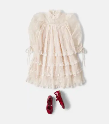 Petite Amalie Ruffled tiered lace dress | Thumbnail 3