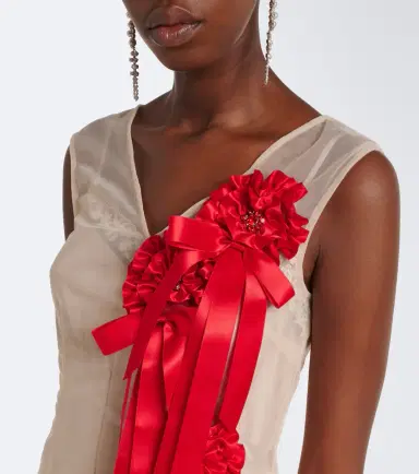 Simone Rocha Embellished floral-appliqué tulle midi dress | Thumbnail 3