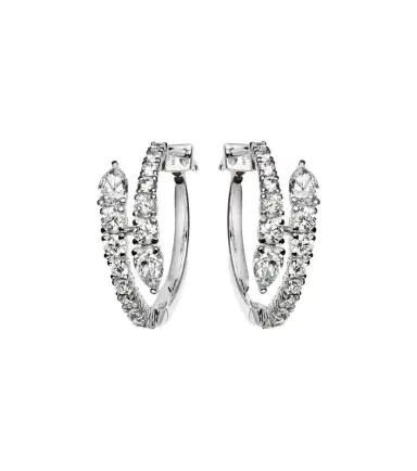 Bucherer Fine Jewellery Diamond Twist 18kt white gold earrings with diamonds | Thumbnail 1 Bucherer Fine Jewellery Diamond Twist 18kt white gold earrings with diamonds | Thumbnail 1