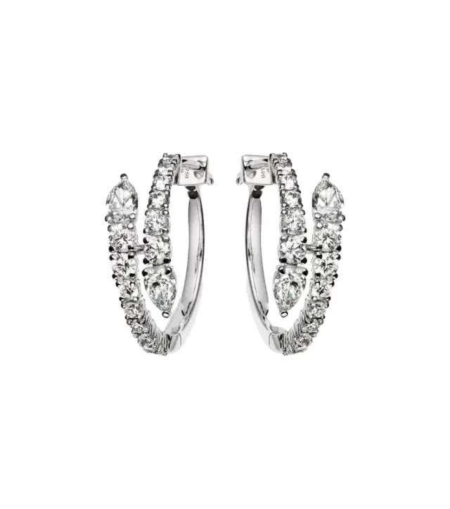 Bucherer Fine Jewellery Diamond Twist 18kt white gold earrings with diamonds