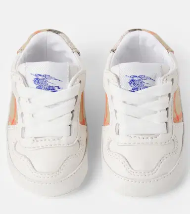 Burberry Kids Baby Burberry Check leather sneakers | Thumbnail 4