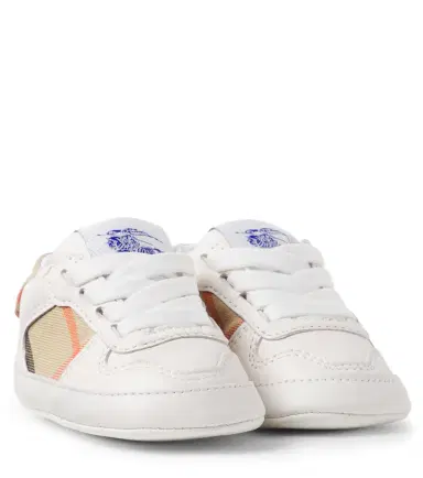 Burberry Kids Baby Burberry Check leather sneakers | Thumbnail 1