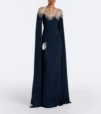 Oscar de la Renta Embellished silk-blend georgette gown | Thumbnail 2
