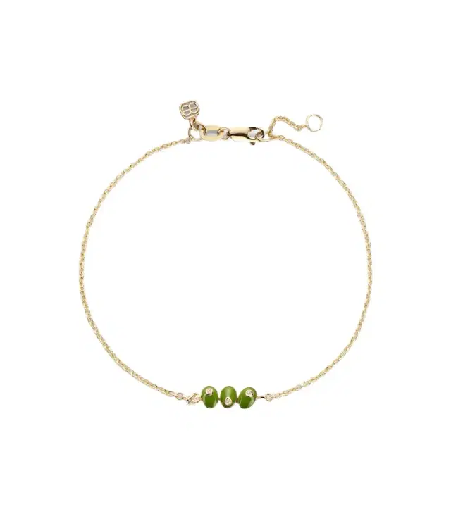 Sydney Evan Martini Olives 14kt gold bracelet with sapphires
