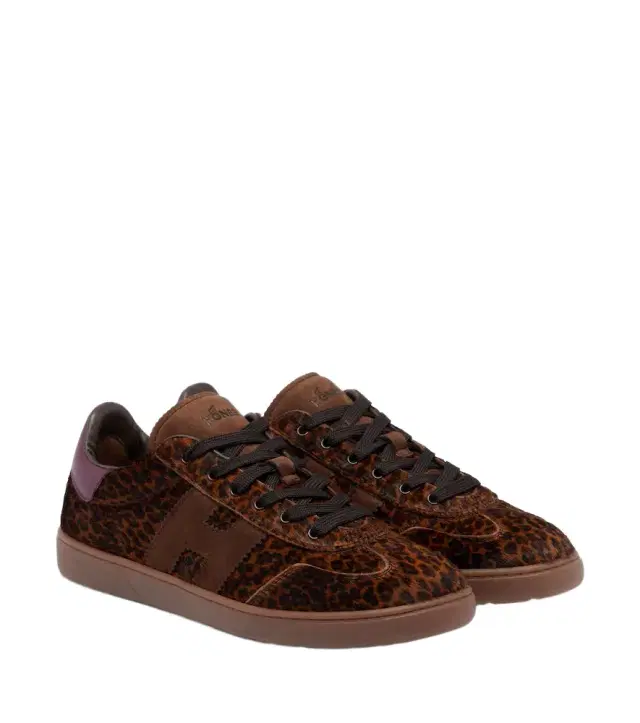Hogan H647 leopard-print calf hair sneakers
