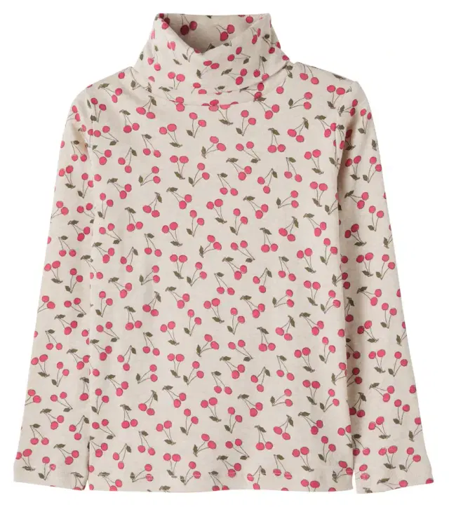 Tahiti printed cotton turtleneck top Tahiti printed cotton turtleneck top