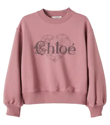 CHLOÉ KIDS Chloé Kids Logo printed cotton jersey sweatshirt | Thumbnail 1 CHLOÉ KIDS Chloé Kids Logo printed cotton jersey sweatshirt | Thumbnail 1