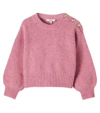 CHLOÉ KIDS Chloé Kids Embellished wool-blend sweater | Thumbnail 1 CHLOÉ KIDS Chloé Kids Embellished wool-blend sweater | Thumbnail 1