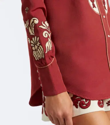 Alemais Alémais Duke embroidered wool-blend shirt | Thumbnail 2 Alemais Alémais Duke embroidered wool-blend shirt | Thumbnail 2