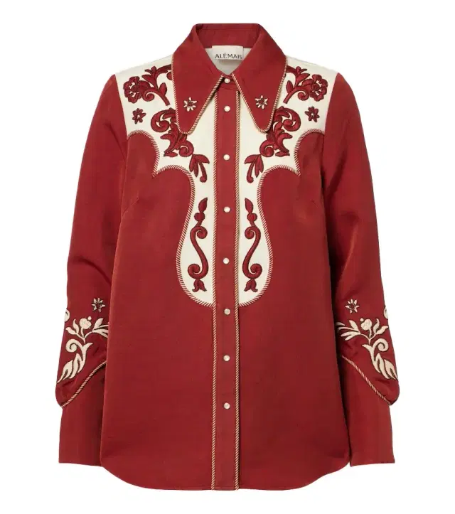 Alemais Alémais Duke embroidered wool-blend shirt