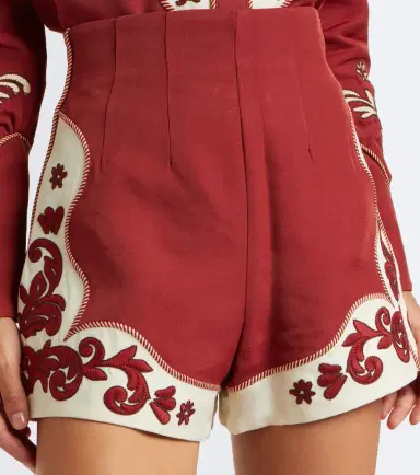 Alemais Alémais Duke embroidered wool-blend shorts | Thumbnail 2