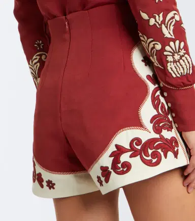 Alemais Alémais Duke embroidered wool-blend shorts | Thumbnail 3