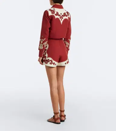 Alemais Alémais Duke embroidered wool-blend shorts | Thumbnail 4
