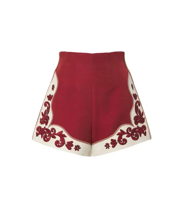 Alemais Alémais Duke embroidered wool-blend shorts