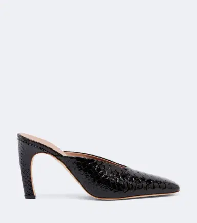 Malone Souliers Rowe croc-effect patent leather mules | Thumbnail 3