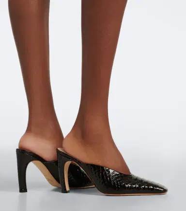 Malone Souliers Rowe croc-effect patent leather mules | Thumbnail 5