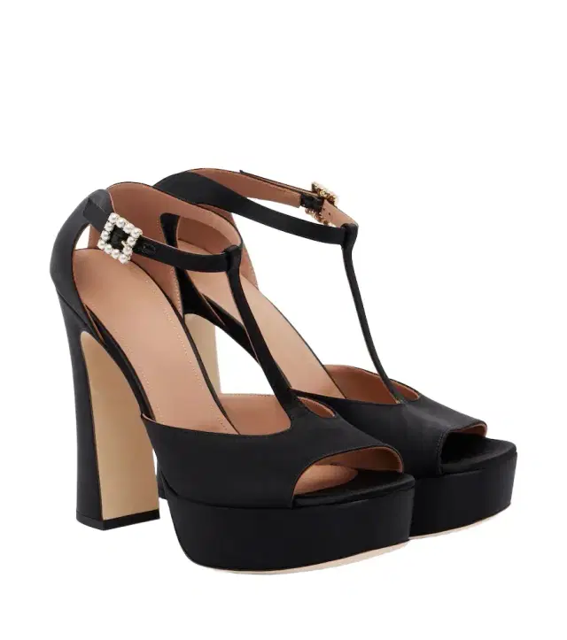 Malone Souliers Nomi embellished satin platform sandals