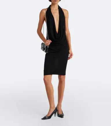 Gucci Draped halterneck crêpe jersey minidress | Thumbnail 6 Gucci Draped halterneck crêpe jersey minidress | Thumbnail 6