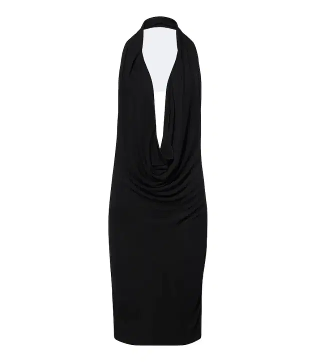 Draped halterneck crêpe jersey minidress
