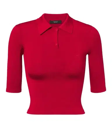 Gucci Knitted silk-blend polo sweater | Thumbnail 1