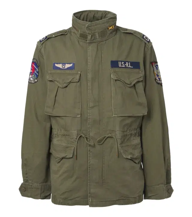 Iconic patch-appliqué cotton field jacket