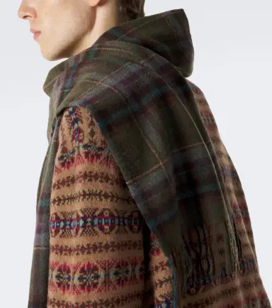 Polo Ralph Lauren Checked fringed wool scarf | Thumbnail 3