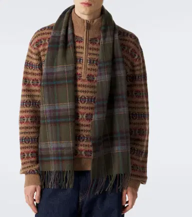 Polo Ralph Lauren Checked fringed wool scarf | Thumbnail 4