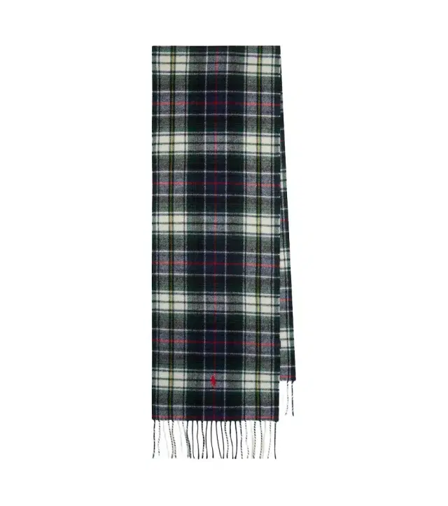 Polo Ralph Lauren Checked fringed wool scarf