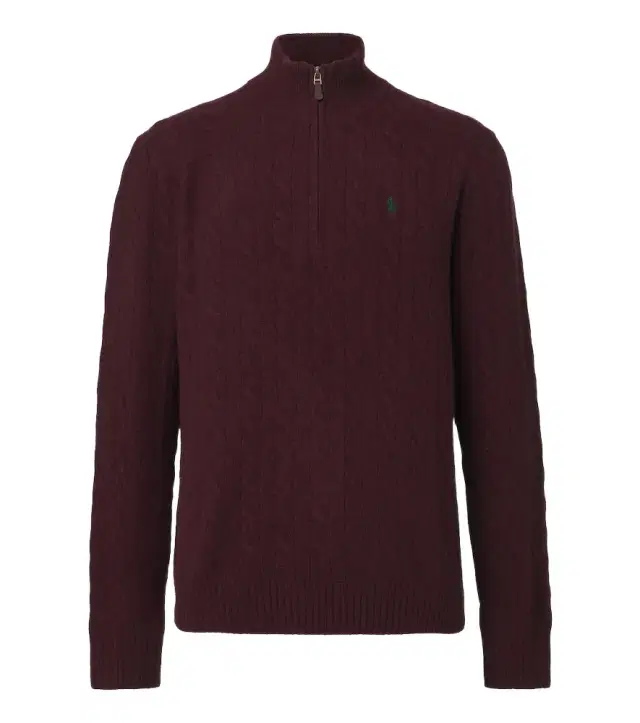 Cable-knit wool and cashmere half-zip sweater