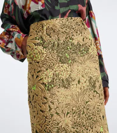 Dries Van Noten Floral jacquard midi skirt | Thumbnail 2 Dries Van Noten Floral jacquard midi skirt | Thumbnail 2
