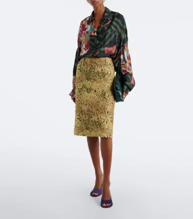 Dries Van Noten Floral jacquard midi skirt | Thumbnail 4 Dries Van Noten Floral jacquard midi skirt | Thumbnail 4