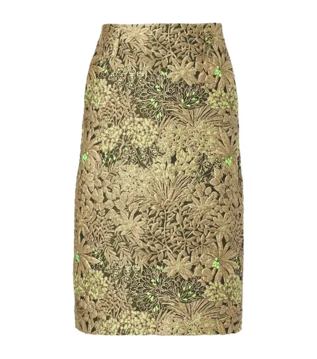 Dries Van Noten Floral jacquard midi skirt