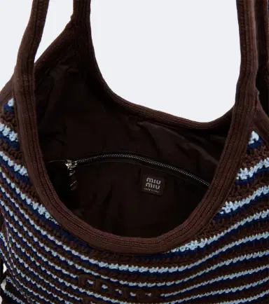 Miu Miu Ivy crochet striped shopper | Thumbnail 2
