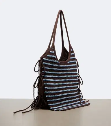 Miu Miu Ivy crochet striped shopper | Thumbnail 3