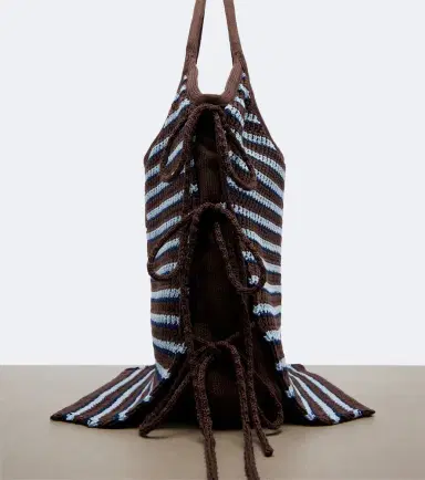 Miu Miu Ivy crochet striped shopper | Thumbnail 4