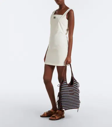 Miu Miu Ivy crochet striped shopper | Thumbnail 5