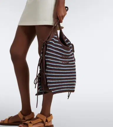 Miu Miu Ivy crochet striped shopper | Thumbnail 6