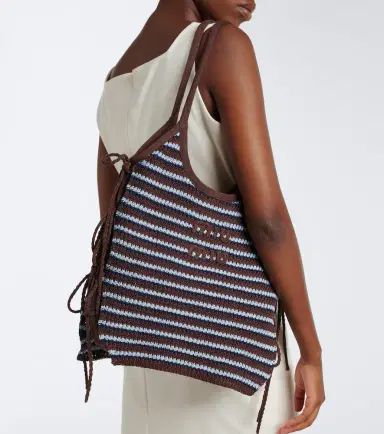 Miu Miu Ivy crochet striped shopper | Thumbnail 7