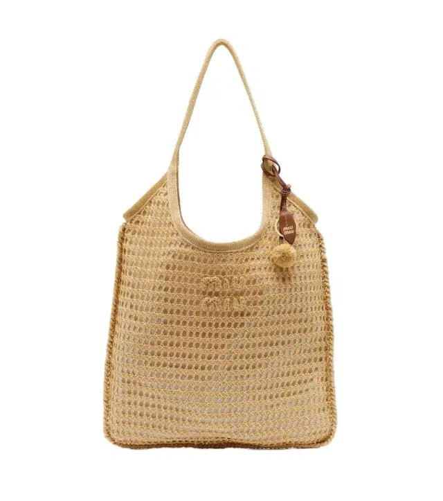 Miu Miu Ivy crochet raffia tote bag