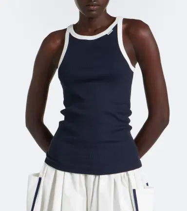 Prada Ribbed-knit cotton tank top | Thumbnail 3