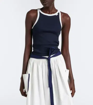 Prada Ribbed-knit cotton tank top | Thumbnail 6
