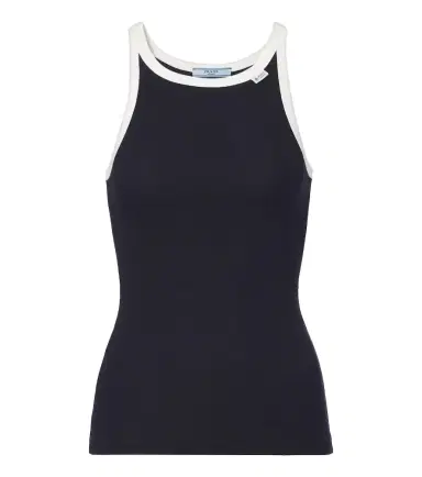 Prada Ribbed-knit cotton tank top | Thumbnail 1
