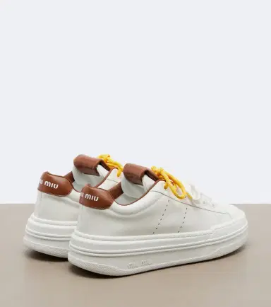 Miu Miu Leather platform sneakers | Thumbnail 2 Miu Miu Leather platform sneakers | Thumbnail 2