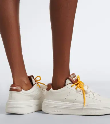 Miu Miu Leather platform sneakers | Thumbnail 5 Miu Miu Leather platform sneakers | Thumbnail 5
