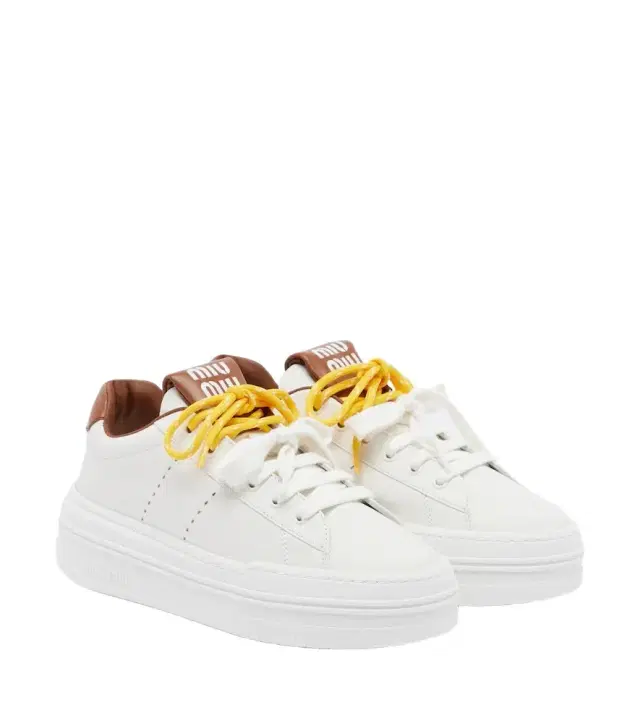 Leather platform sneakers