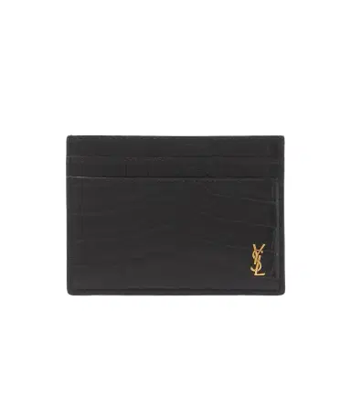 Saint Laurent Cassandre croc-effect leather card holder | Thumbnail 1 Saint Laurent Cassandre croc-effect leather card holder | Thumbnail 1