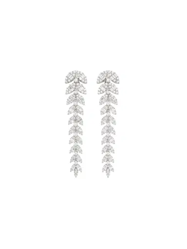 Wish Fine Jewelry 2.52ct Diamond 18K Gold Leaf Cascade Earrings | Thumbnail 1 Wish Fine Jewelry 2.52ct Diamond 18K Gold Leaf Cascade Earrings | Thumbnail 1